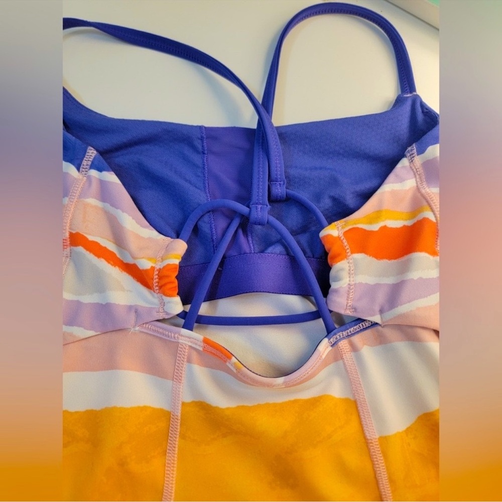 Lululemon Dancing Warrior Bleacher Stripe Athletic Top View 6